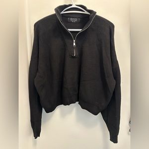 Black Knit Quarter Zip Sweater XS/S